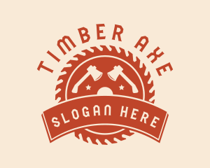 Saw Blade Axe Woodwork logo design