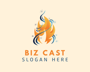 Hot - Heat & Cool Energy logo design