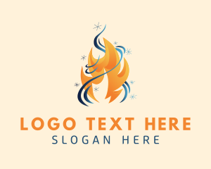 Heat - Heat & Cool Energy logo design