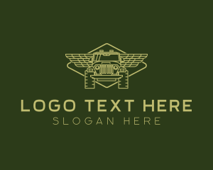 Automotive - Green Off Road Truck 4WD logo design