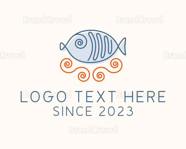 Fish Spiral Doodle Logo