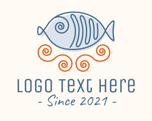 Spiral - Fish Spiral Monoline logo design
