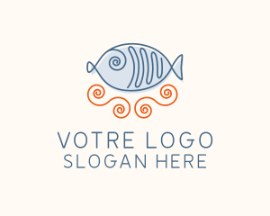 Fish Spiral Doodle Logo
