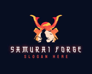 Samurai Japanese Warrior logo design