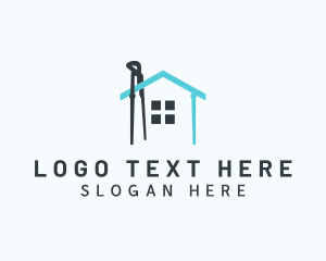 Repairman - House Plumbing Chain Tongs logo design