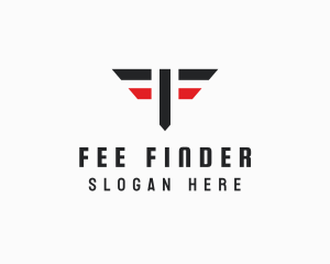 Modern Wings Letter F logo design