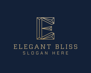 Elegant - Gold Crystal Letter E logo design