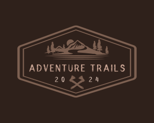 Brown Hexagon Adventure logo design