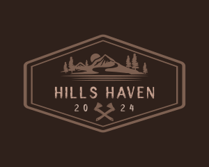 Brown Hexagon Adventure logo design