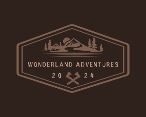 Brown Hexagon Adventure logo design