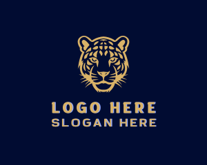 Snow Leopard - Leopard Wildlife Zoo logo design