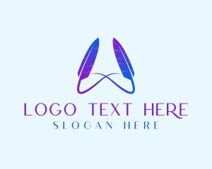 Feather - Quill Pen Infinity logo design