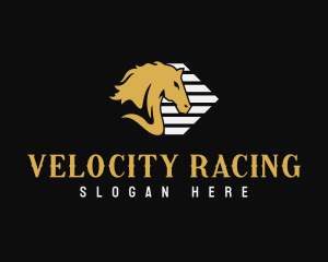 Equine Stallion Horse Racing logo design