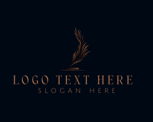 Feather - Quill Feather Signature logo design