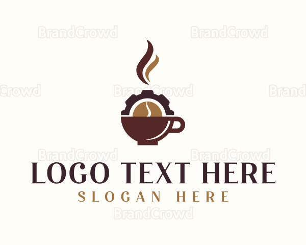 Coffee Cup Cog Logo
