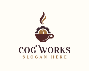 Coffee Cup Cog logo design