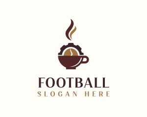 Caffeine - Coffee Cup Cog logo design