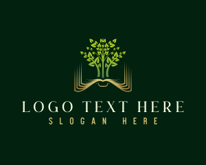 Learning - Book Learning Tree logo design