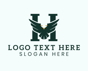 Letter - Eagle Letter H Wings logo design