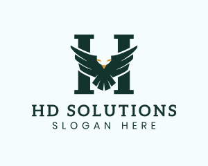 Eagle Letter H Wings logo design