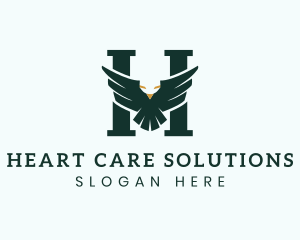 Eagle Letter H Wings logo design