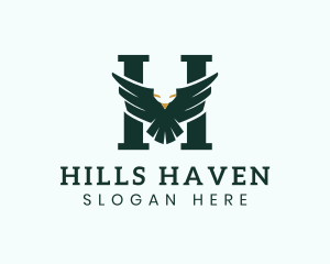 Eagle Letter H Wings logo design