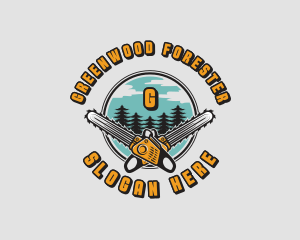 Logging Chainsaw Lumberjack logo design