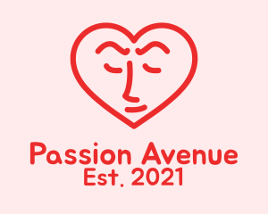 Passion - Heart Head Line Art logo design