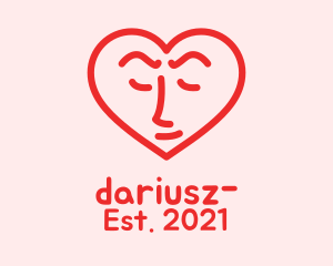 Dating Site - Heart Head Line Art logo design