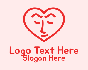Heart Head Line Art Logo
