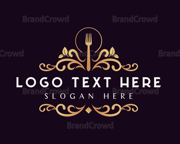 Luxury Fork Restaurant Logo