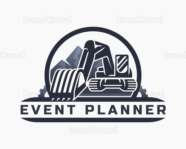 Industrial Excavator Construction Logo