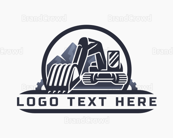 Industrial Excavator Construction Logo