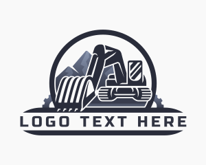 Backhoe - Industrial Excavator Construction logo design