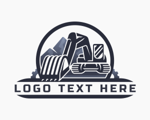 Industrial Excavator Construction Logo