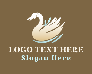 Black Swan - Elegant Gradient Swan logo design