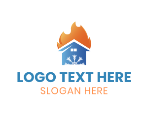 Ventilation - Snowflake Flame House logo design