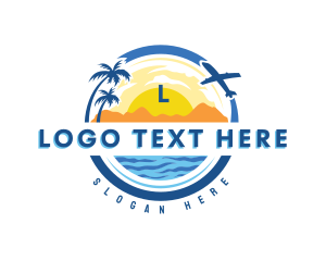 Beach Travel Vacation Logo