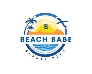 Beach Travel Vacation logo design