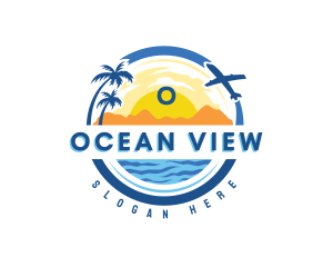 Beach Travel Vacation logo design