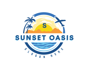 Beach Travel Vacation logo design