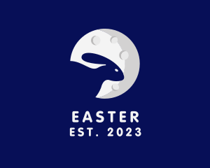 Space Rabbit Moon logo design