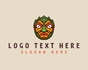 Carving - Tribal Ethnic Mask logo design