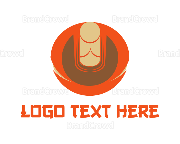 Orange Zen Buddha Logo