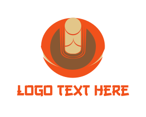 Peaceful - Orange Zen Buddha logo design