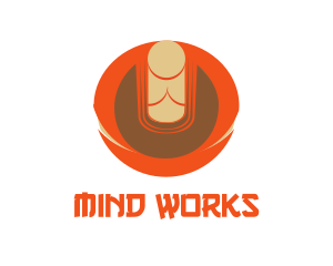 Orange Zen Buddha logo design