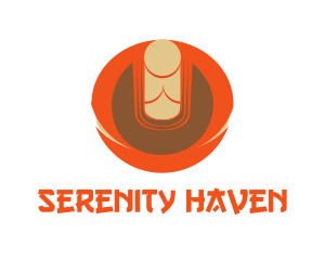 Peaceful - Orange Zen Buddha logo design