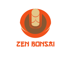 Orange Zen Buddha logo design