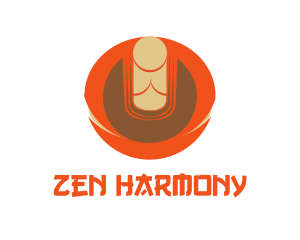 Orange Zen Buddha logo design