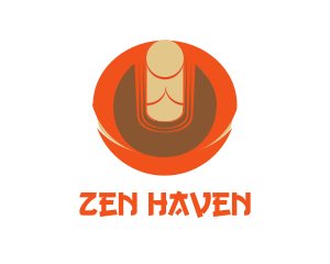 Orange Zen Buddha logo design